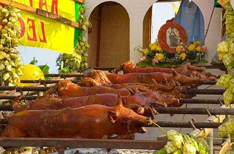 lechon roasted pig Philippines